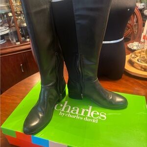 Charles by Charles David Black Leather Boots
